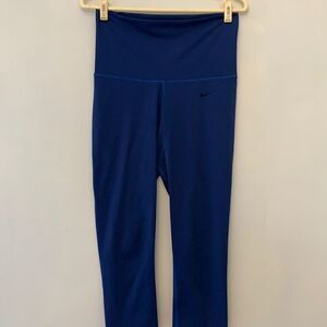 Women’s Nike dri fit black and blue striped leggings. Size S. High waist